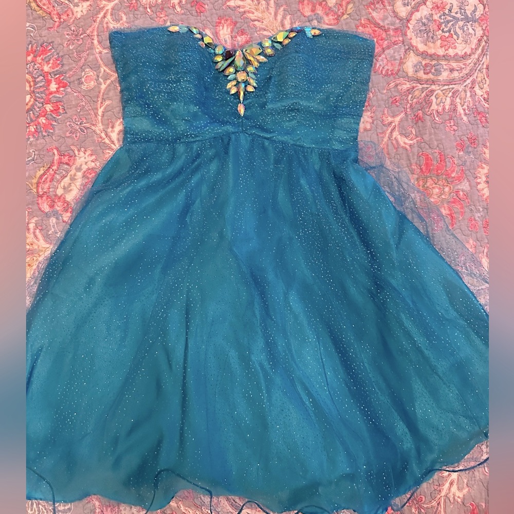 Aqua mini dress